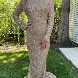 Gold sparkly prom dress